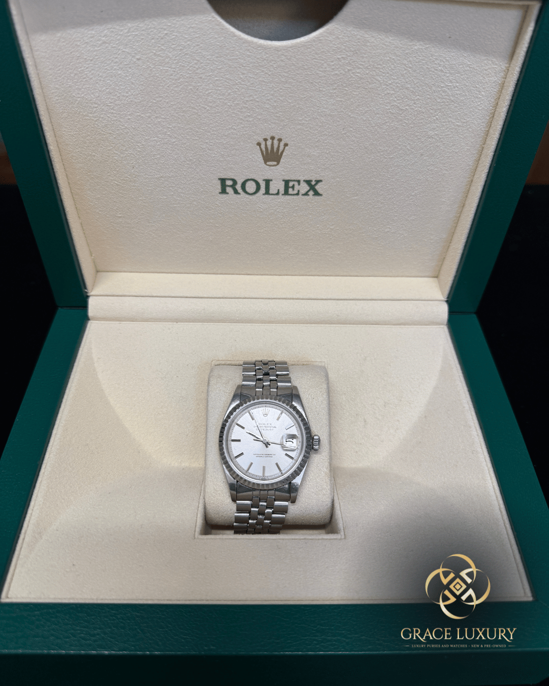 Rolex Datejust #1603 Silver Jubilee Bracelet with Silver Bezel 36mm