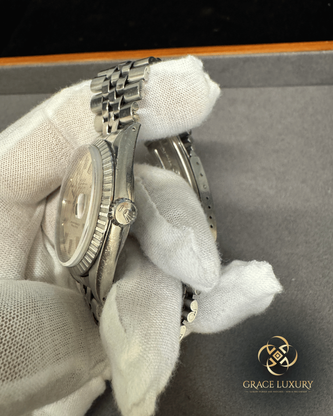 Rolex Datejust #1603 Silver Jubilee Bracelet with Silver Bezel 36mm