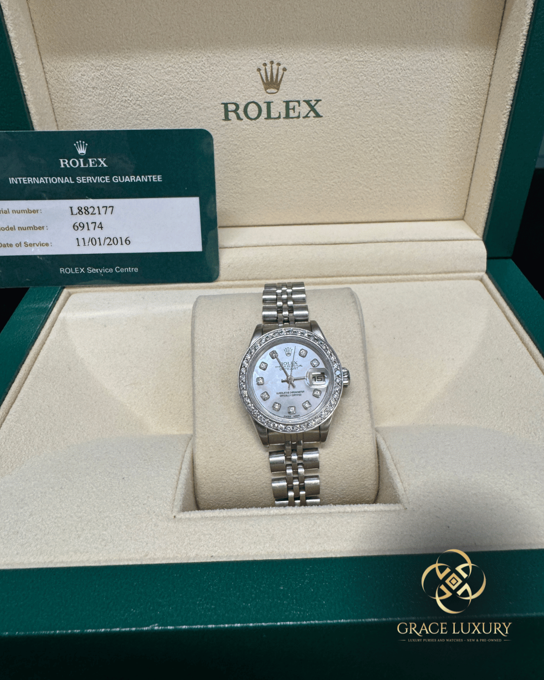 Rolex Datejust 26mm 79160 Mother of Pearl Diamond – Year 2000 Stainless steel