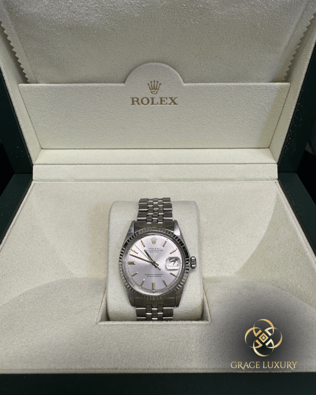 Rolex Datejust 1601 36mm Silver Dial Gold Index – 1969 Vintage Two-Tone Classic