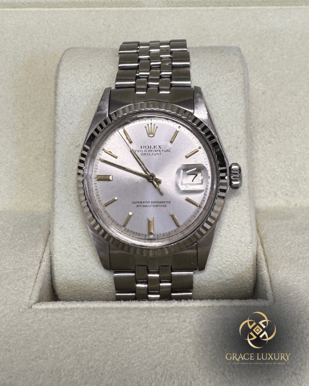 Rolex Datejust 1601 36mm Silver Dial Gold Index – 1969 Vintage Two-Tone Classic