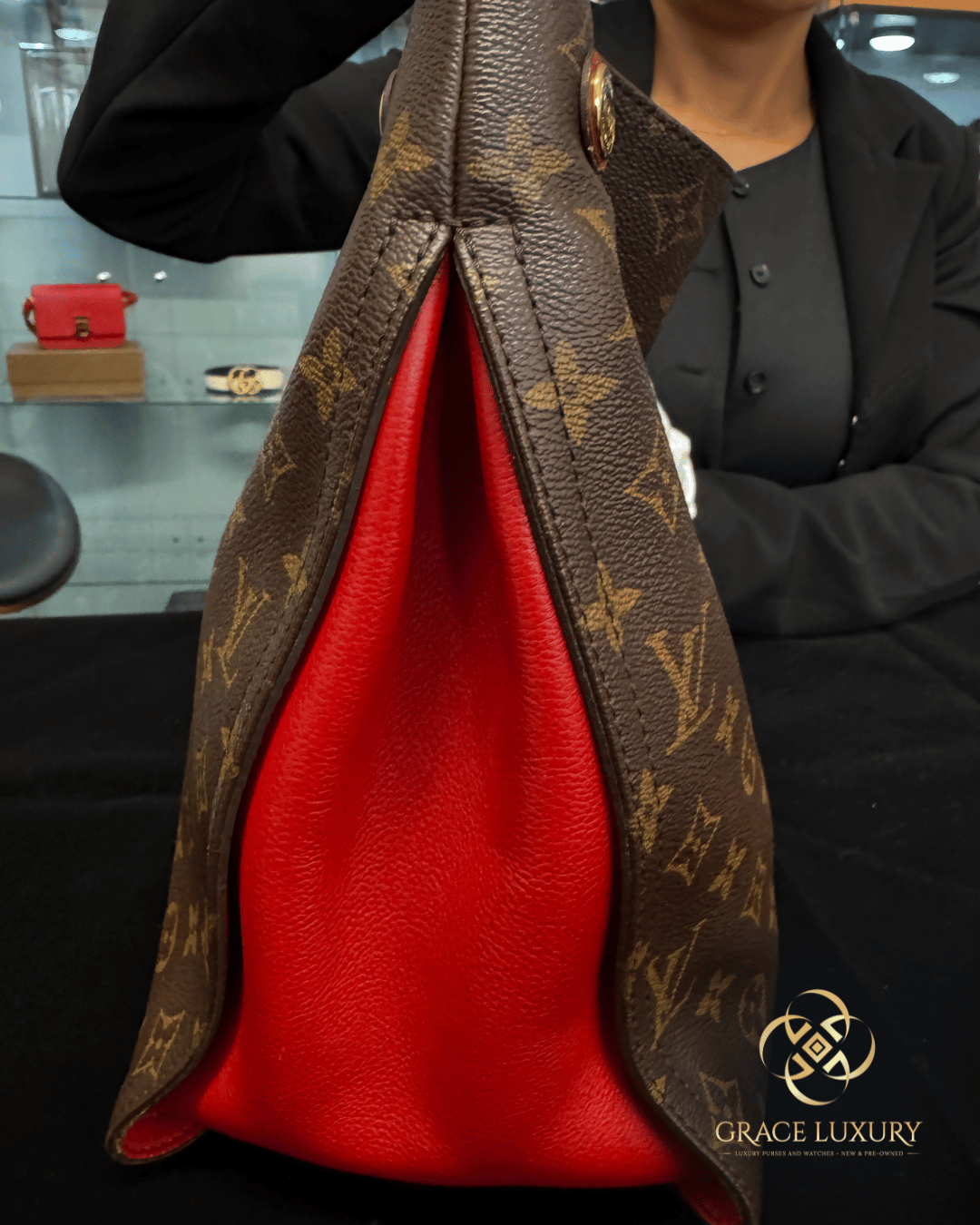 Louis Vuitton Gaia Monogram with Red Leather